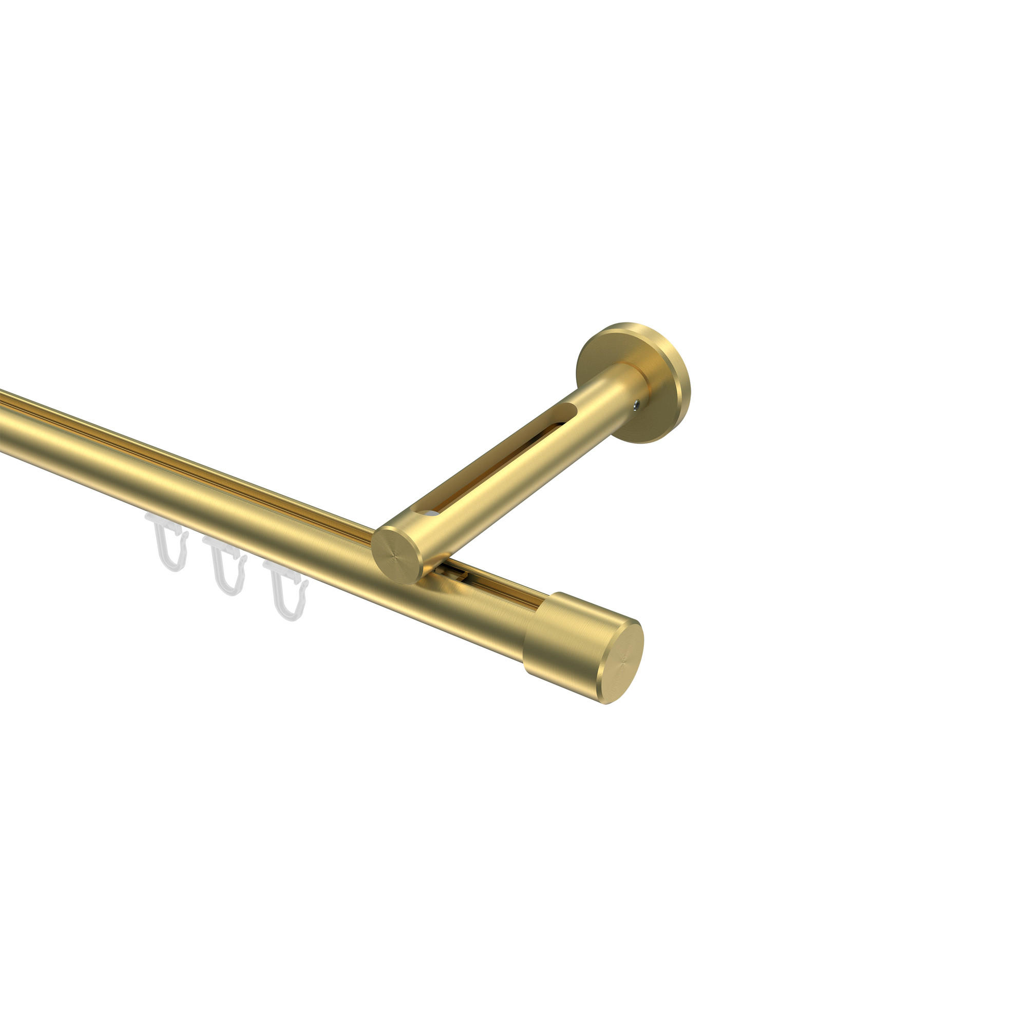 GARDINENSTANGE INNENLAUF Siteno Santo 600 cm (geteilt in 3 x 200 cm), 1-läufig, 20 mm Ø Messing-Optik - Messingfarben, Metall (600cm) - INTERDECO