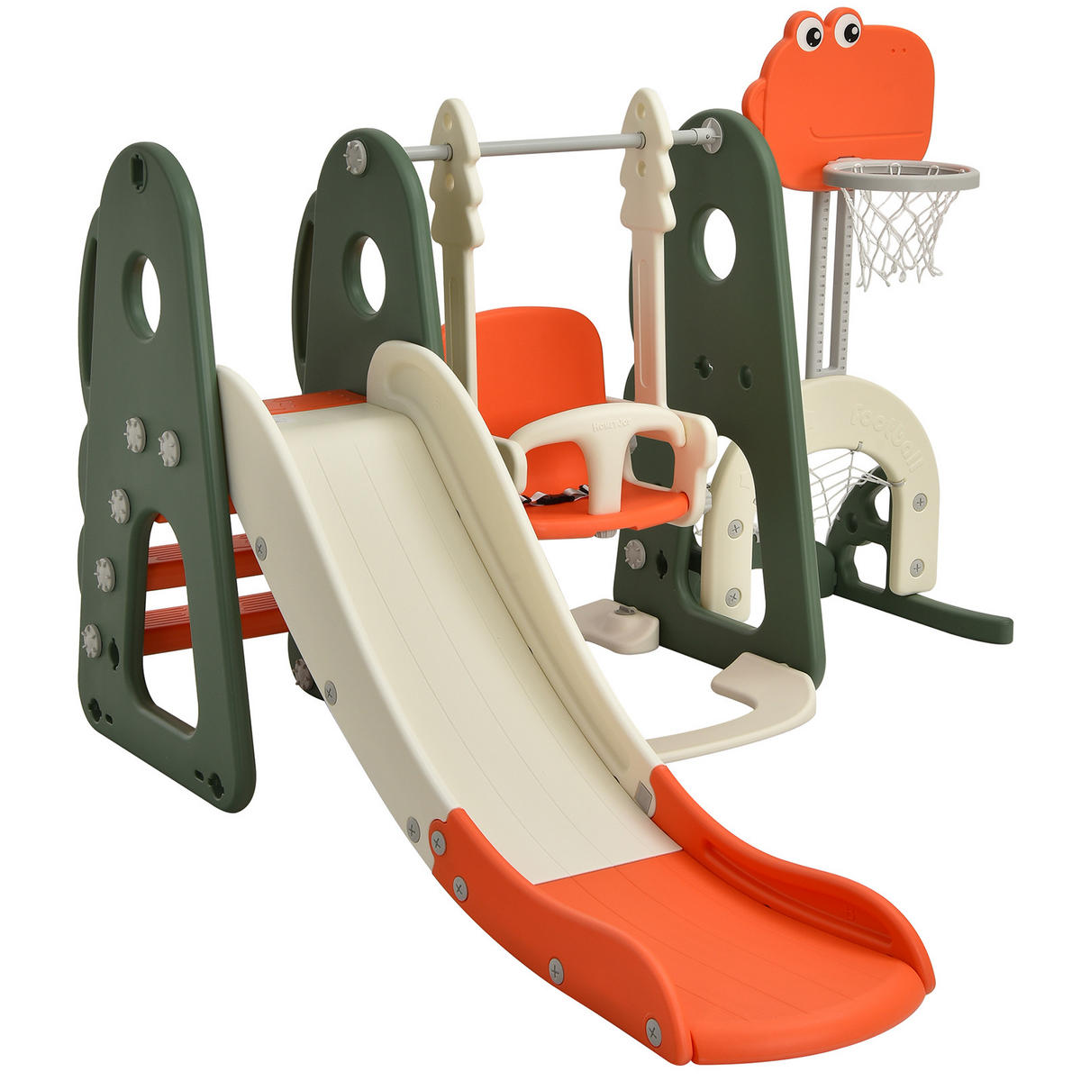 SPIELPLATZ kinder 6 in 1 Orange - Orange, Kunststoff (182/120/172cm) - COSTWAY