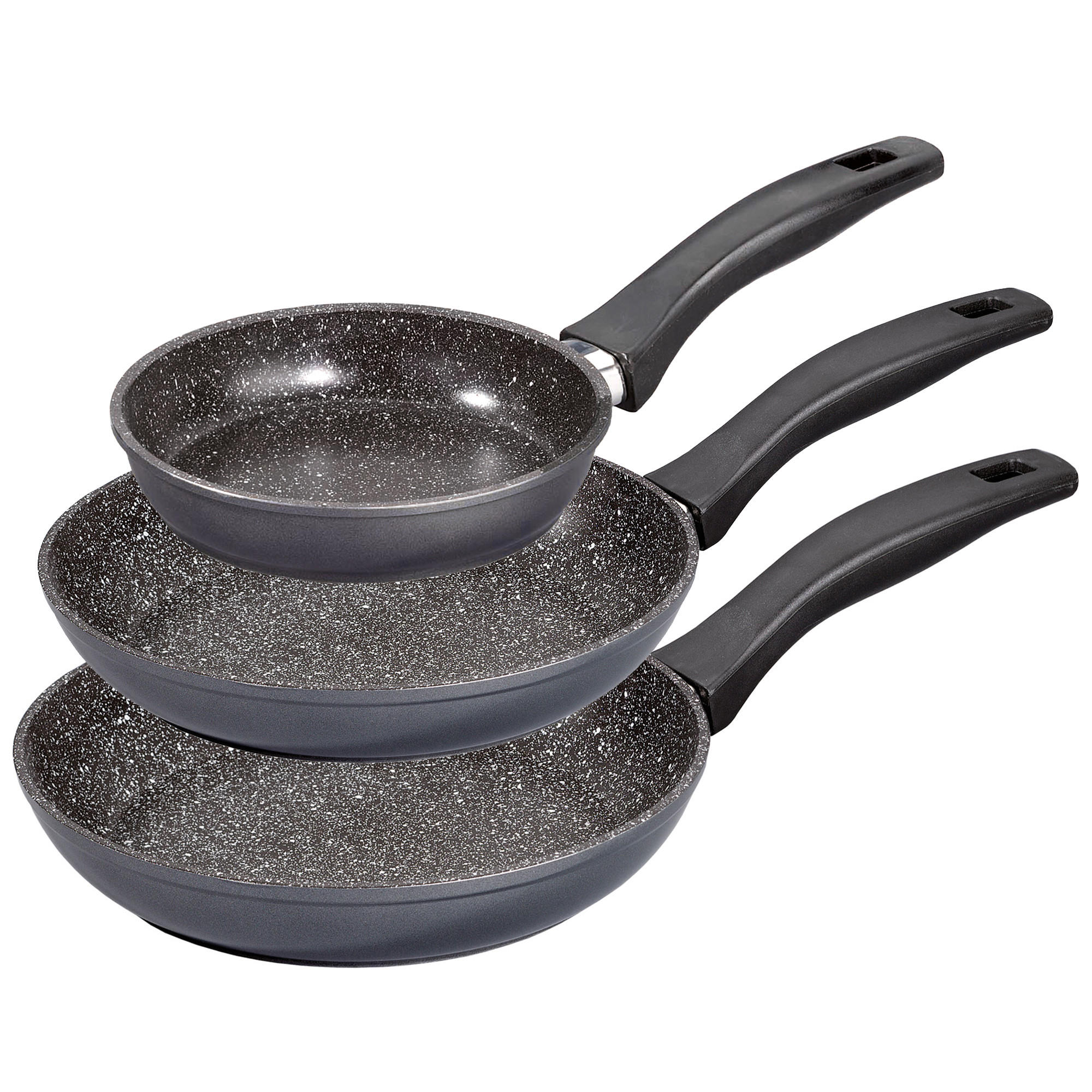 PFANNENSET 3 TEILIG - Schwarz, Metall - Stoneline