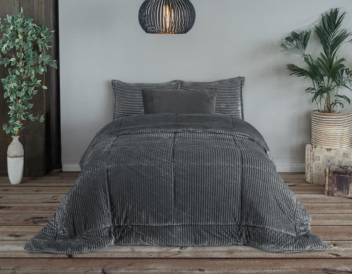 TAGESDECKE 260/240 cm Set 4-teilig VESPA #04 - Grau, Textil (260/240cm) - ROLFNERS