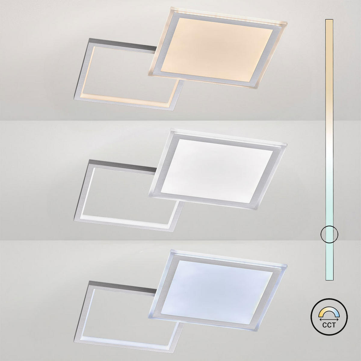 LED DECKENLEUCHTE Aluminium Silber - Silberfarben, Metall (51/51/4.5cm) - Wofi