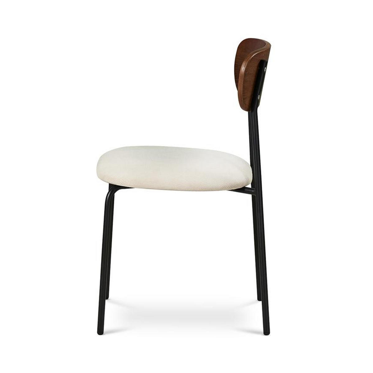 STÜLE 2er-Set Olivia skandinavische aus beigem Cord - Beige/Schwarz, Textil/Metall (46/81/50.5cm) - Sicaan