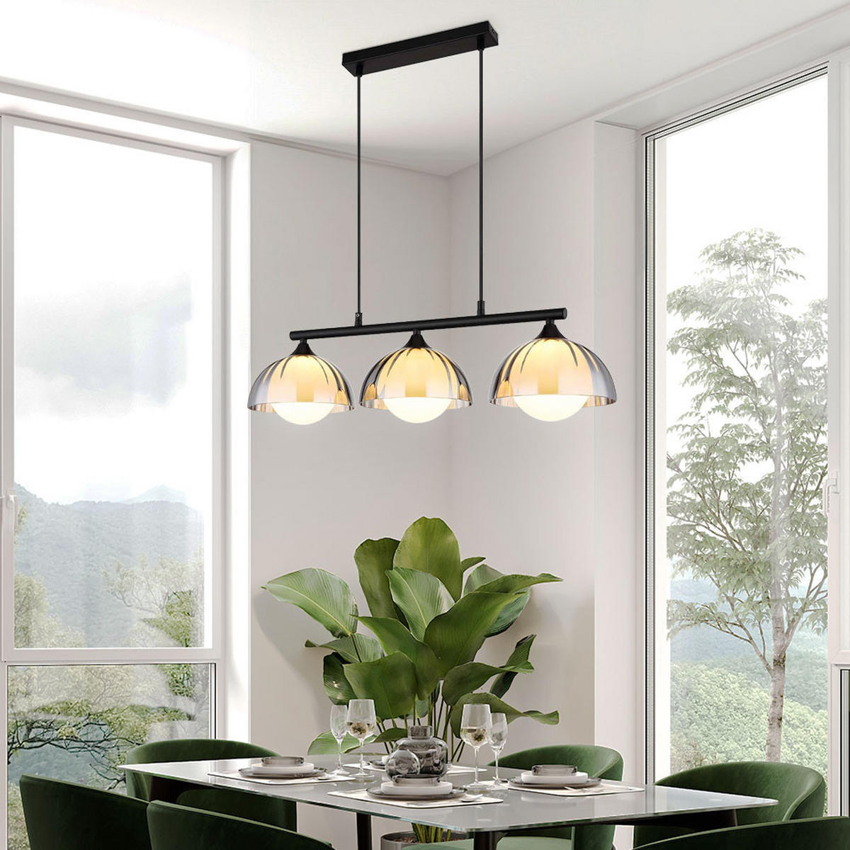 HÄNGELEUCHTE Eva Grau Rauchglas - Grau, Glas (70/20/120cm) - Nowa