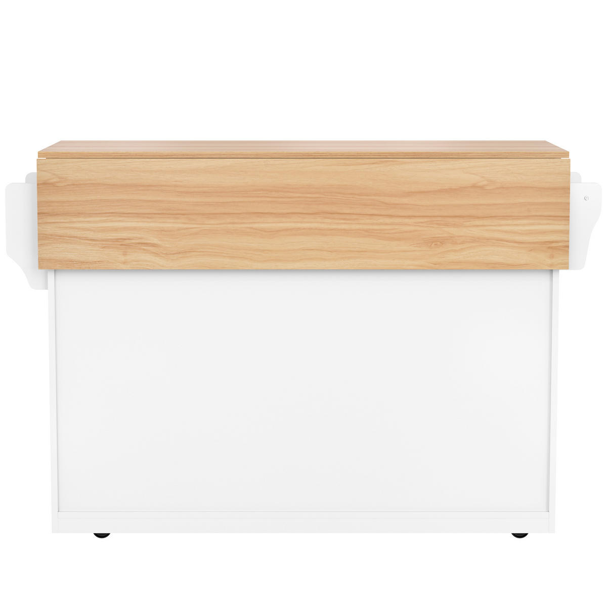 KÜCHENINSEL 120/46(70)/91,5 cm weiß natur mit klappbarer Tischplatte - Weiß, Holzwerkstoff (120/91.5/70cm) - OKWISH
