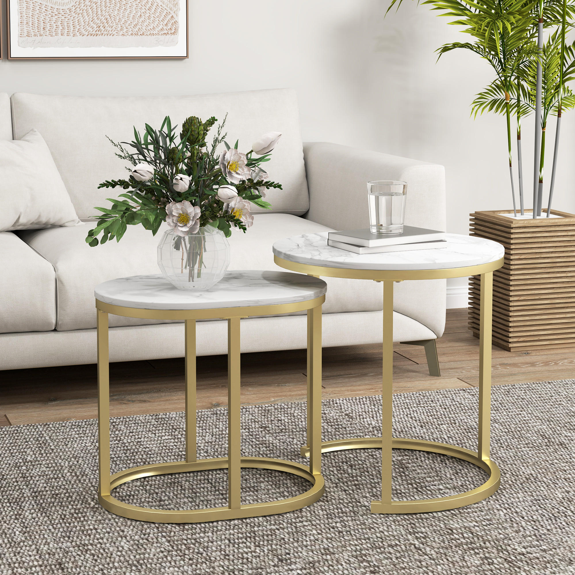 Thumbnail - Homcom Couchtisch, Weiß, Holzwerkstoff, 50x50.5x50 cm, Wohnzimmer, Wohnzimmertische, Couchtische