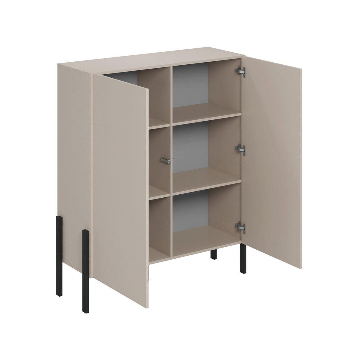 KOMODA Bérénice Kašmir in črna barva - kašmir, leseni material (114/135/40cm) - Petits-meubles
