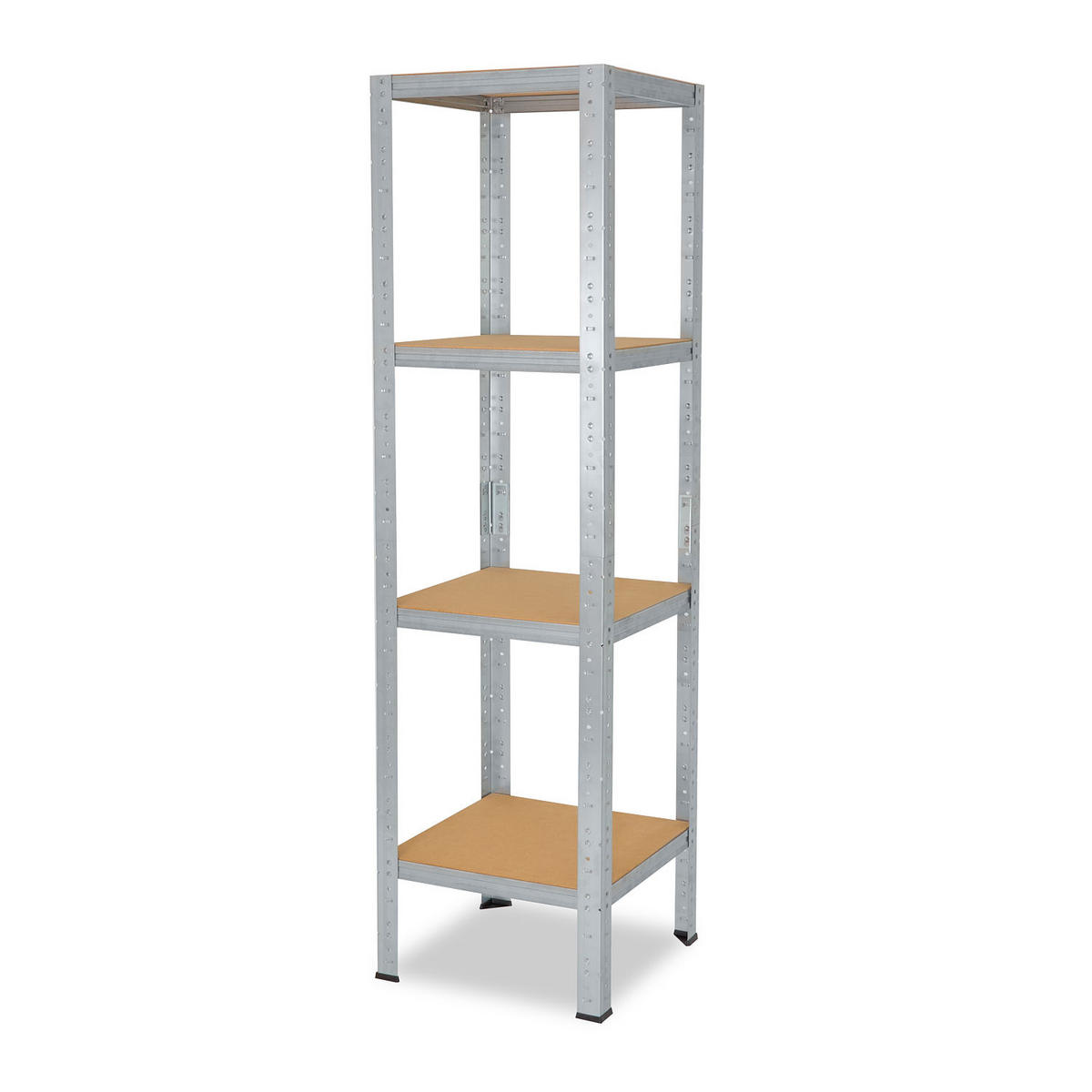 SCHWERLASTREGAL HOME 180x30x30 cm in verzinkt mit 4 Böden und 175 kg Traglast pro Boden - Silberfarben, Metall (30/180/30cm) - shelfplaza