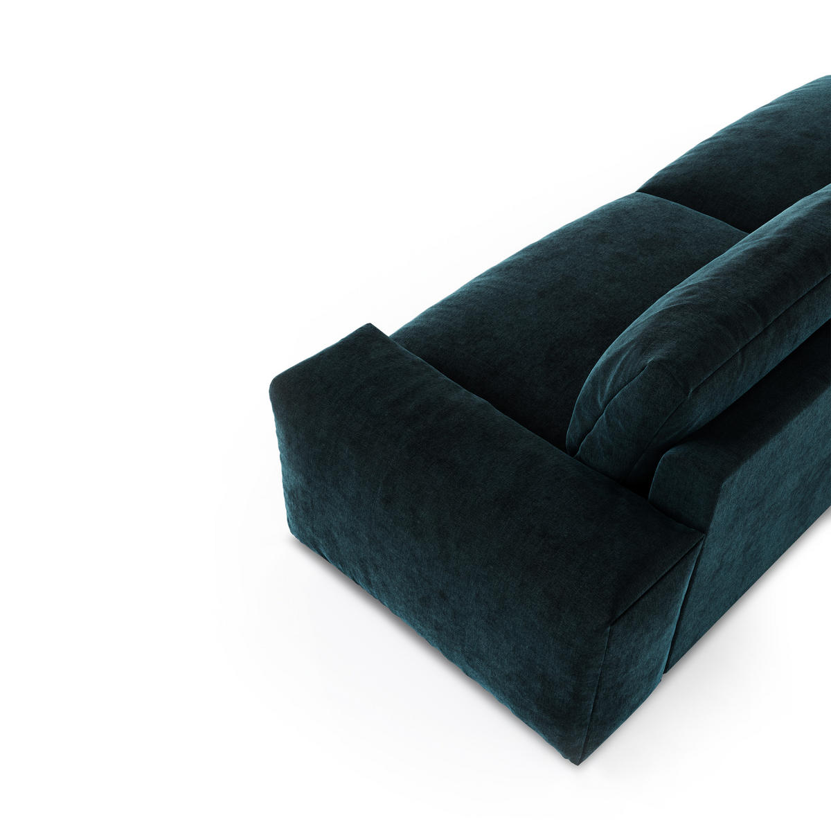SOFA 3-SITZER Samt Pfauenblau 220cm - Blau/Hellblau, Textil (220/47/120cm) - Sia Home