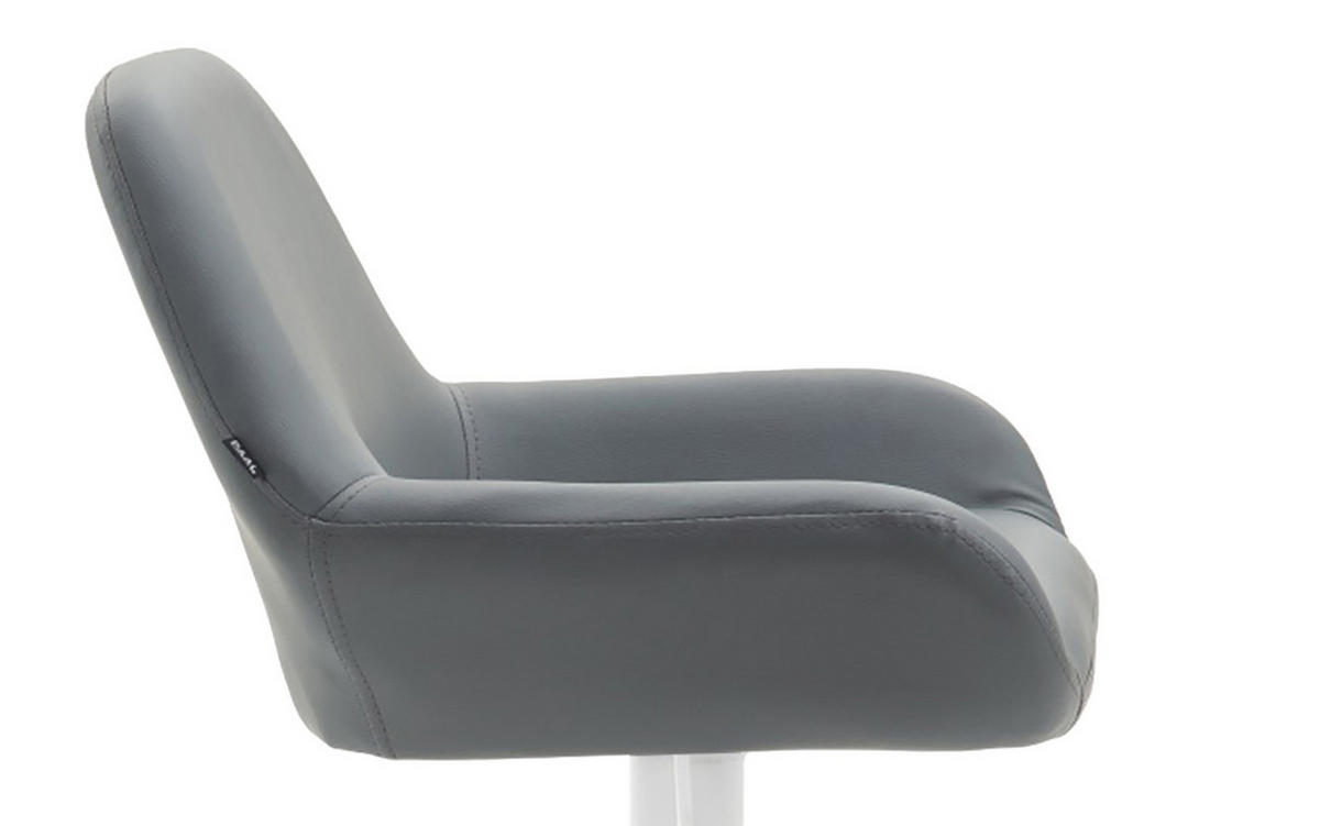 BARHOCKER 2er Set Prag Kunstleder weiß grau - Weiß/Grau, Kunststoff/Metall (51/109/52cm) - TPFLiving