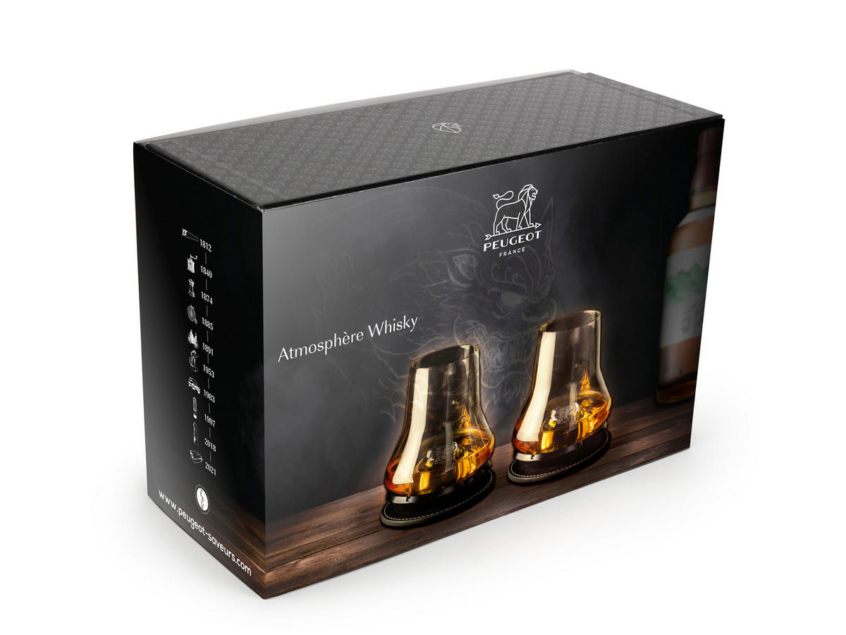 GESCHENKSET Atmosphere Whisky Verkostungsset 2er Set Gläser - Schwarz, Glas (0.4L) - PEUGEOT
