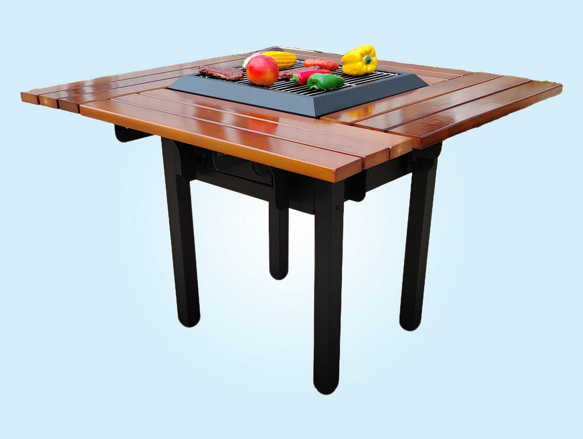 HOLZKOHLEGRILL Feuerschale Schwarz inkl. Schutzhülle - Schwarz, Metall (100/74/100cm) - Purline