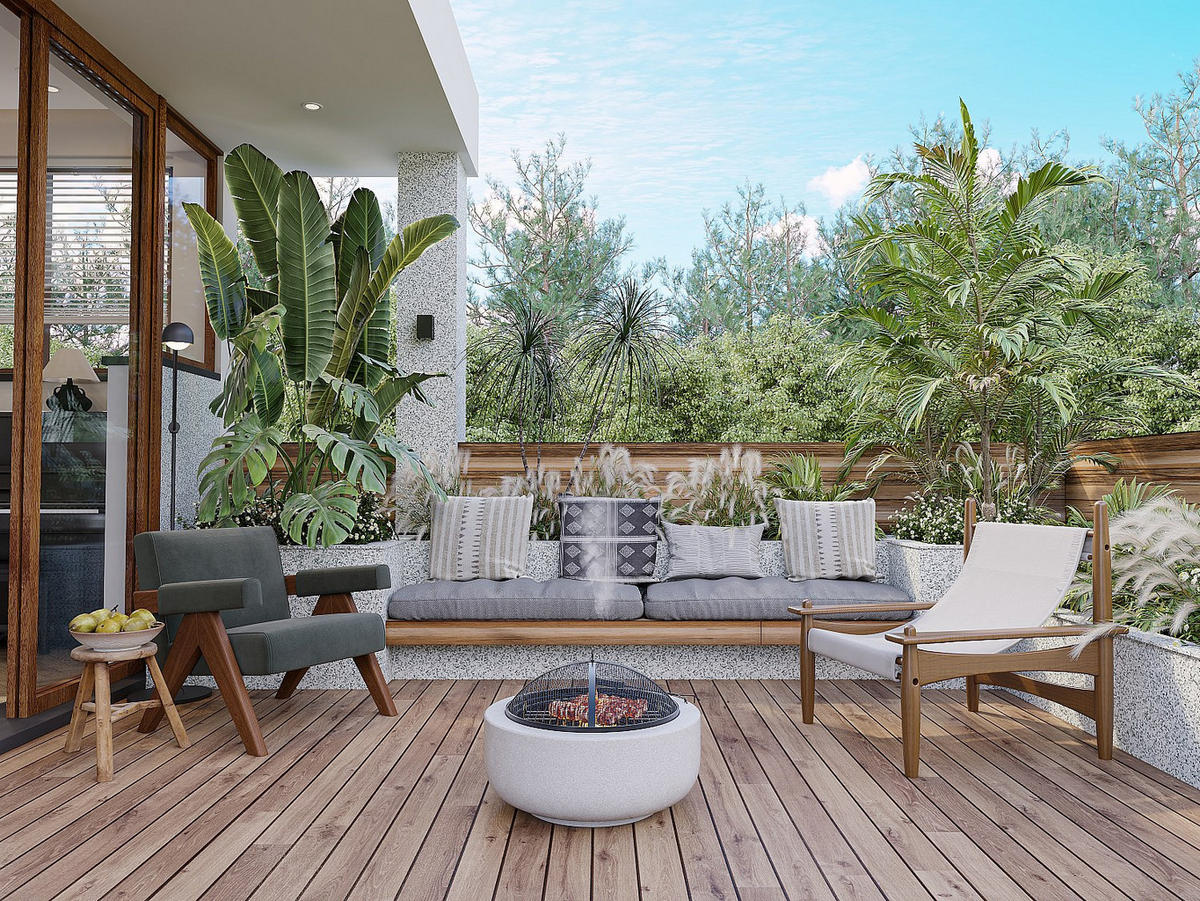 FEUERSCHALE - 60.5cm x 60.5cm - MGO - hellgrau - GARMONA - Hellgrau, Keramik (60.5/42.5/60.5cm) - Vente-Unique