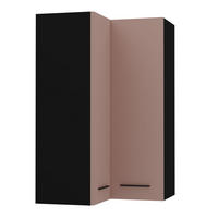 ECKHÄNGESCHRANK Bonn W14/60 schwarz / rosé kupfer matt 60 / 60 / 96cm - Hellrosa/Schwarz, Holz/Holzwerkstoff (60/96/60cm) - Feldmann-Wohnen