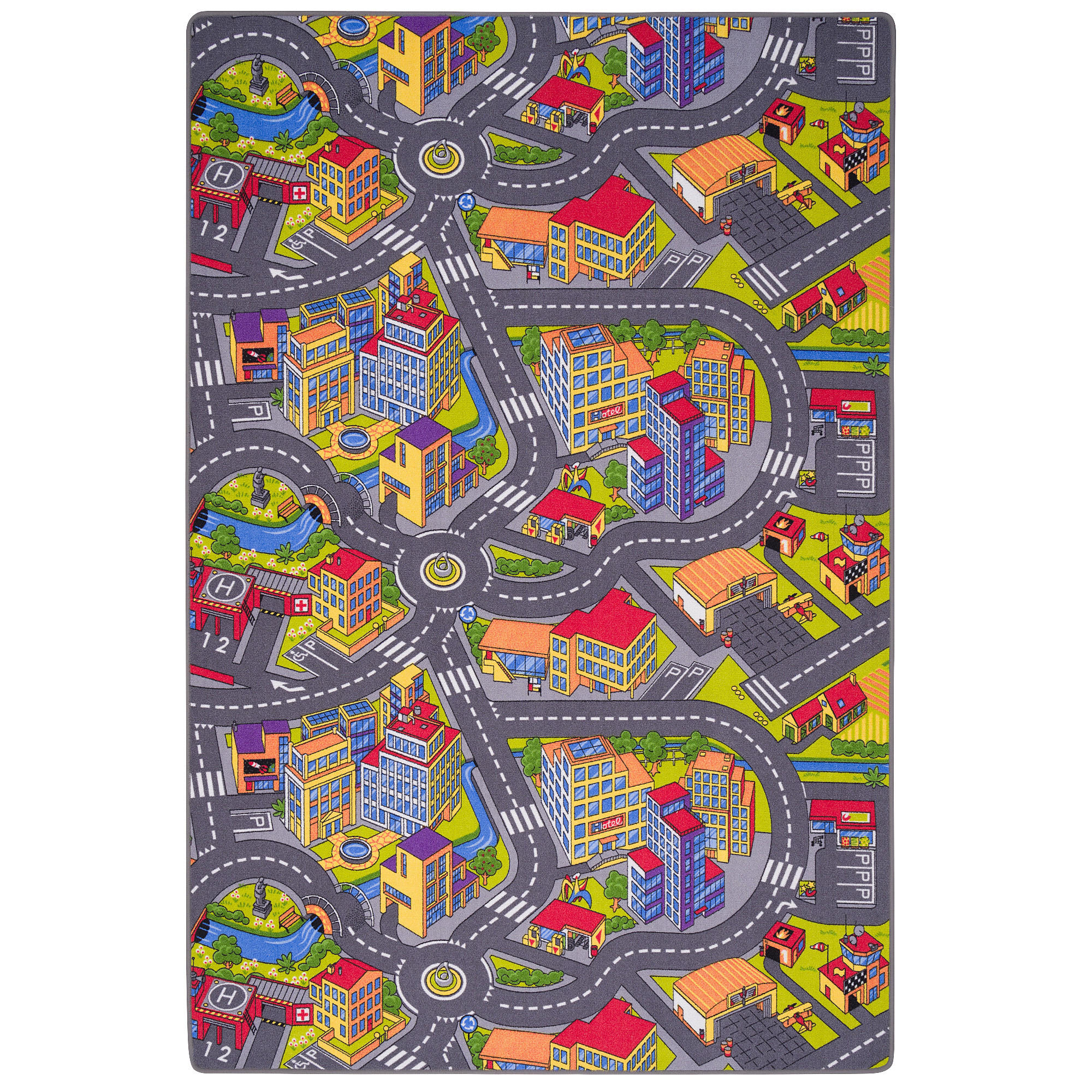 KINDER SPIEL STRASSENTEPPICH - Rotbraun, Textil (133/133cm) - Snapstyle