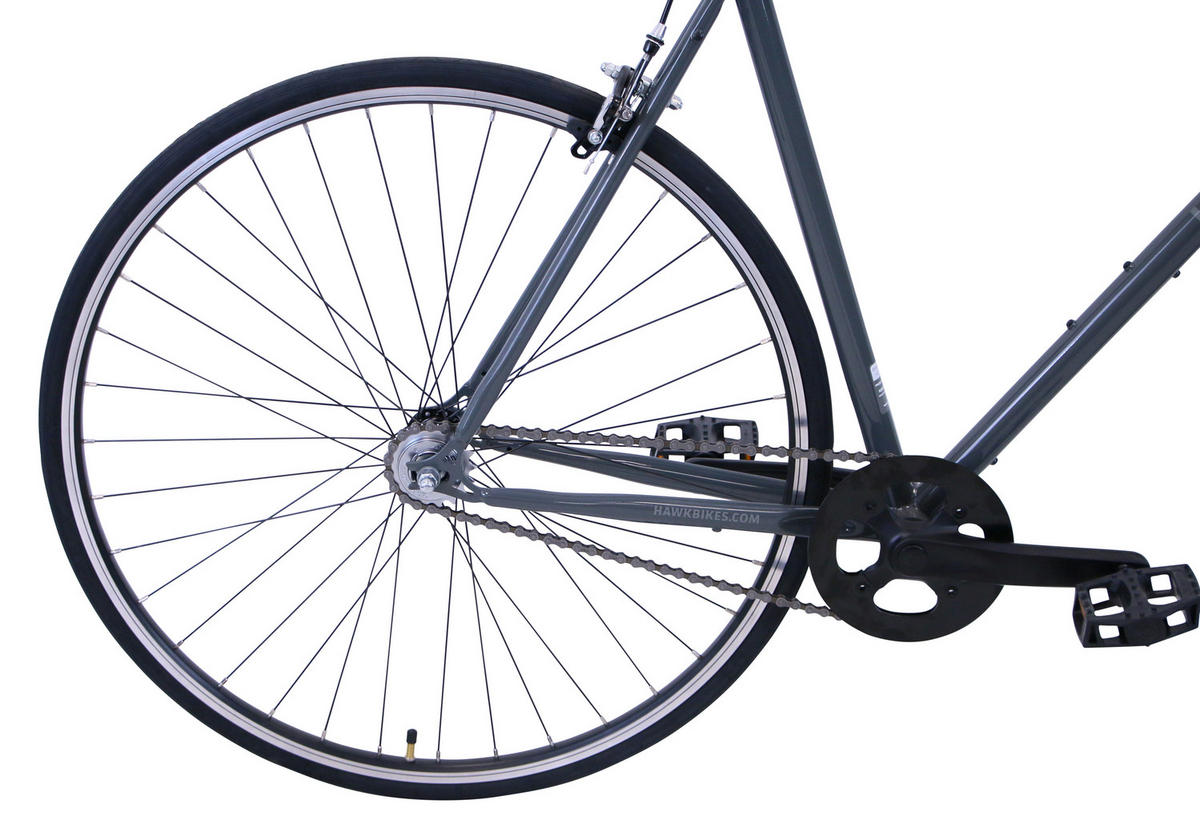 VINTAGE Single Speed Grey 28 Zoll Gr: 55 (L) - Grau, Metall (55cm) - Hawk Bikes