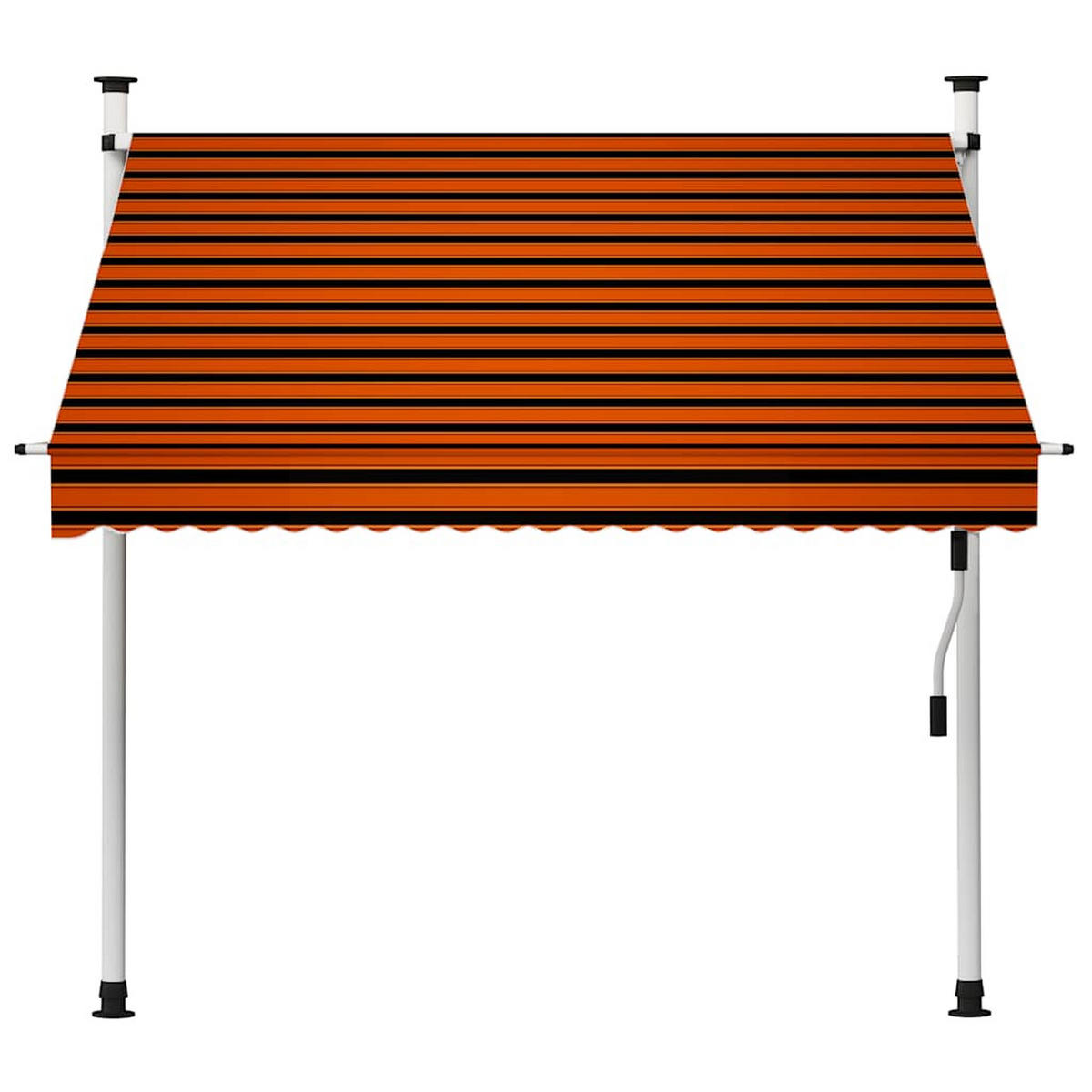 EINZIEHBARE Markise Handbetrieben 200 cm Orange und Braun - Multicolor, Textil (200/1/1cm) - furnicato