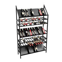 WEINREGAL für 91 Flaschen aus Metall, schwarz Alsace - Schwarz, Metall (100/170/30cm) - Metalo Pro