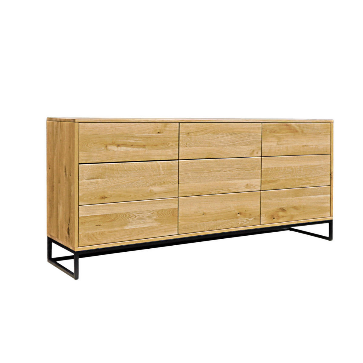 EICHENKOMMODE mit Schubladen auf metallischem Gestell MERIS III - Eichefarben, Holz (180/85/45cm) - Rawood Furniture