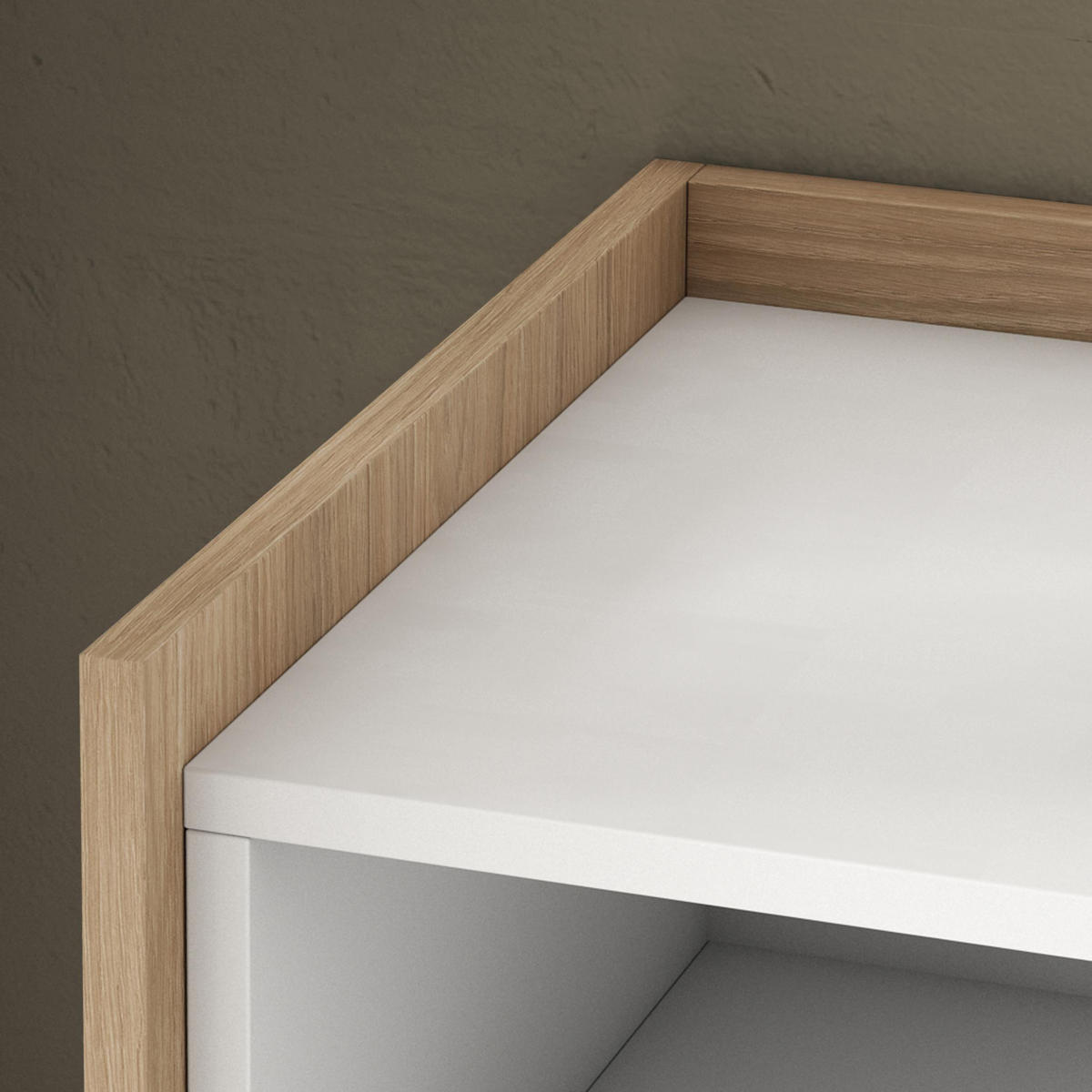 SIDEBOARD, Weiß und Eiche, 156/37/80cm, mit Led - Weiß, Holzwerkstoff (156/80/37cm) - Skraut Home
