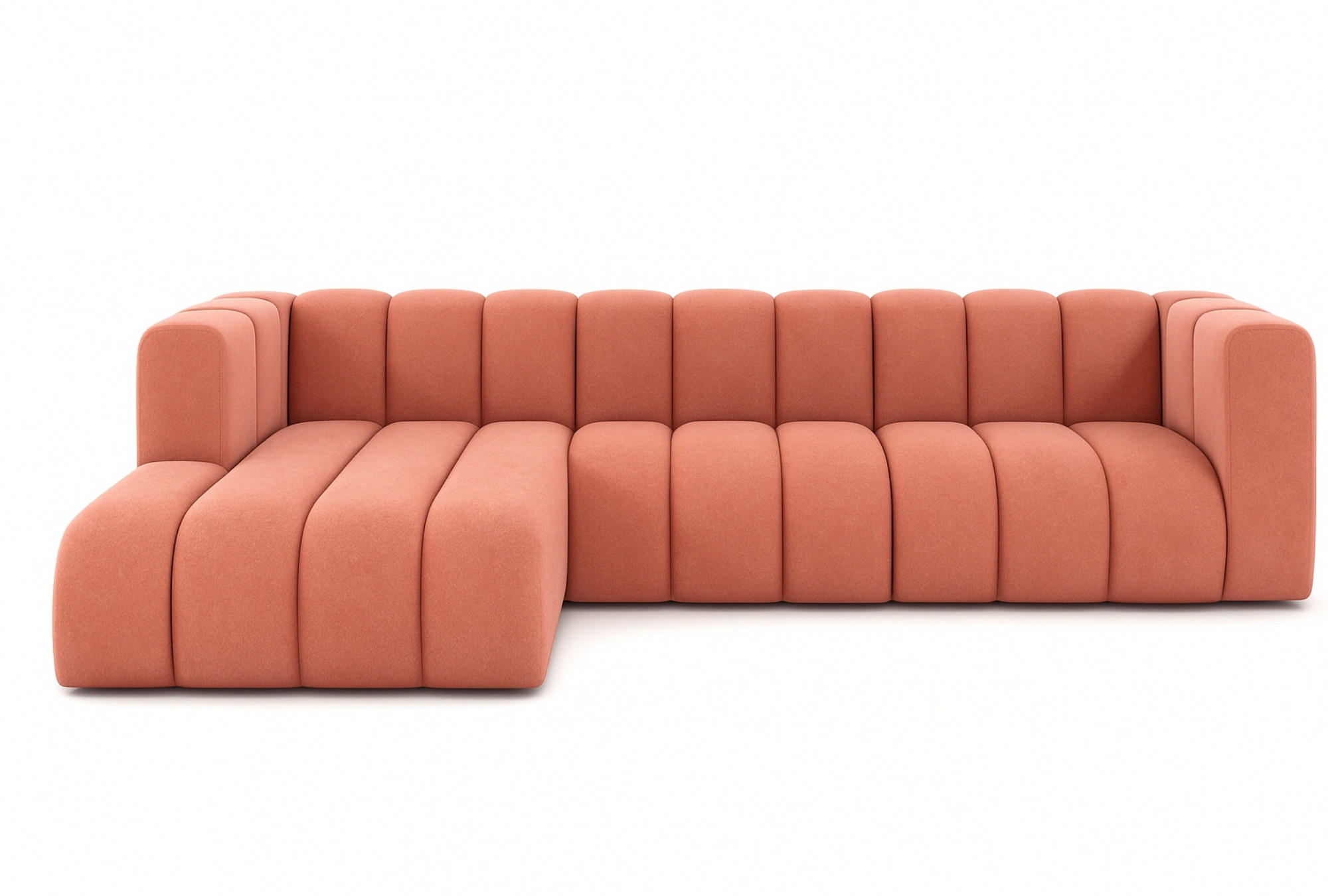 ECKSOFA L-Form GRAND 318 cm, Stoff Salvador, Rosa, Links - Rosa, Holz (318/179cm) - Kaiser Möbel
