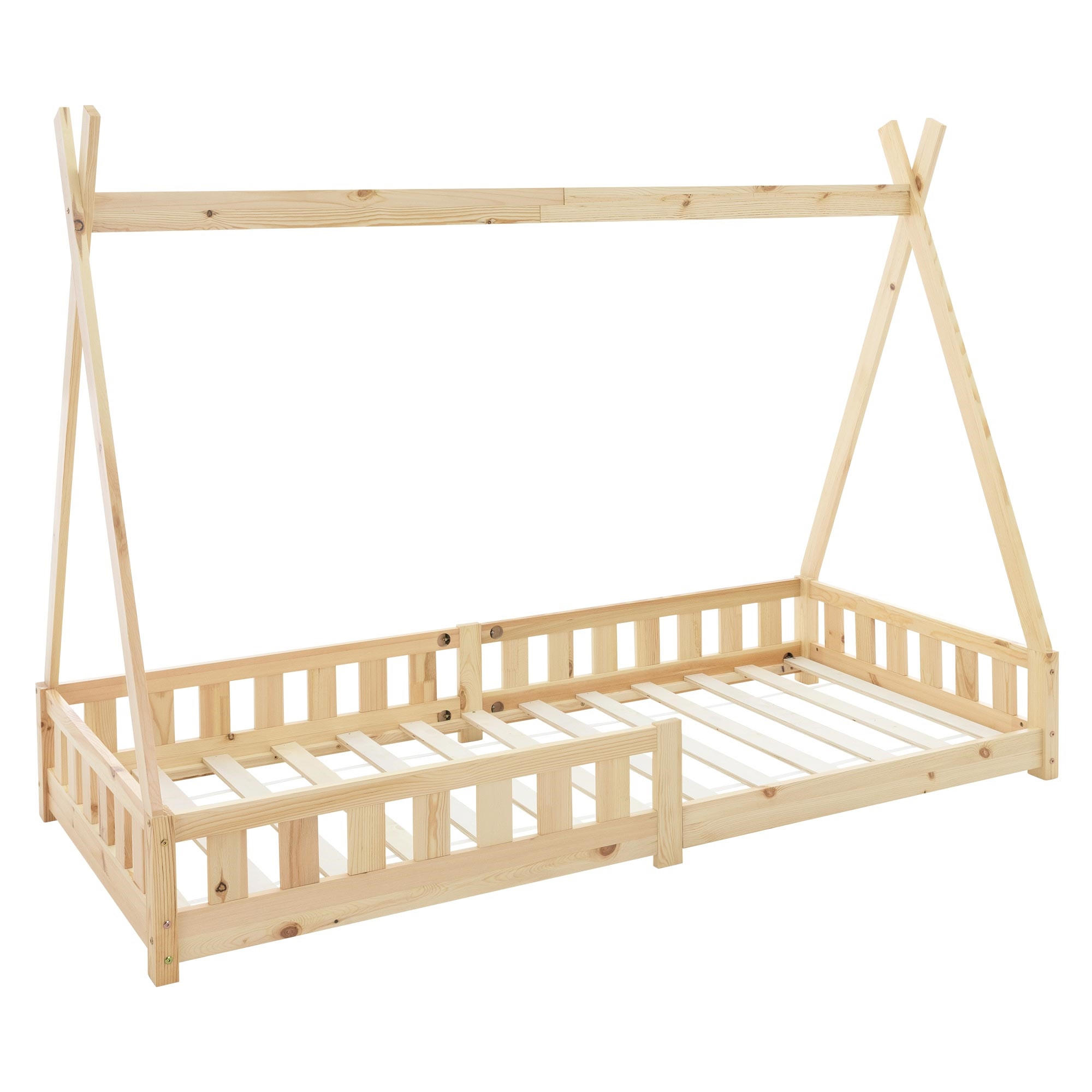 KINDERBETT Tipi 90x200 cm Natur - Naturfarben, Holz (90/200cm) - ML-DESIGN