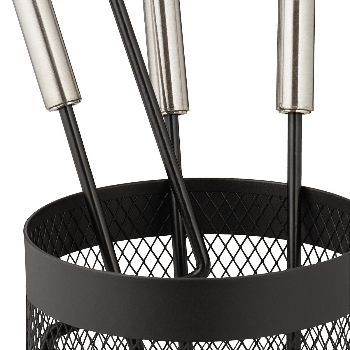 5-TLG.KAMINBESTECK-SET - Schwarz, Metall (30/56/30cm) - Relaxdays