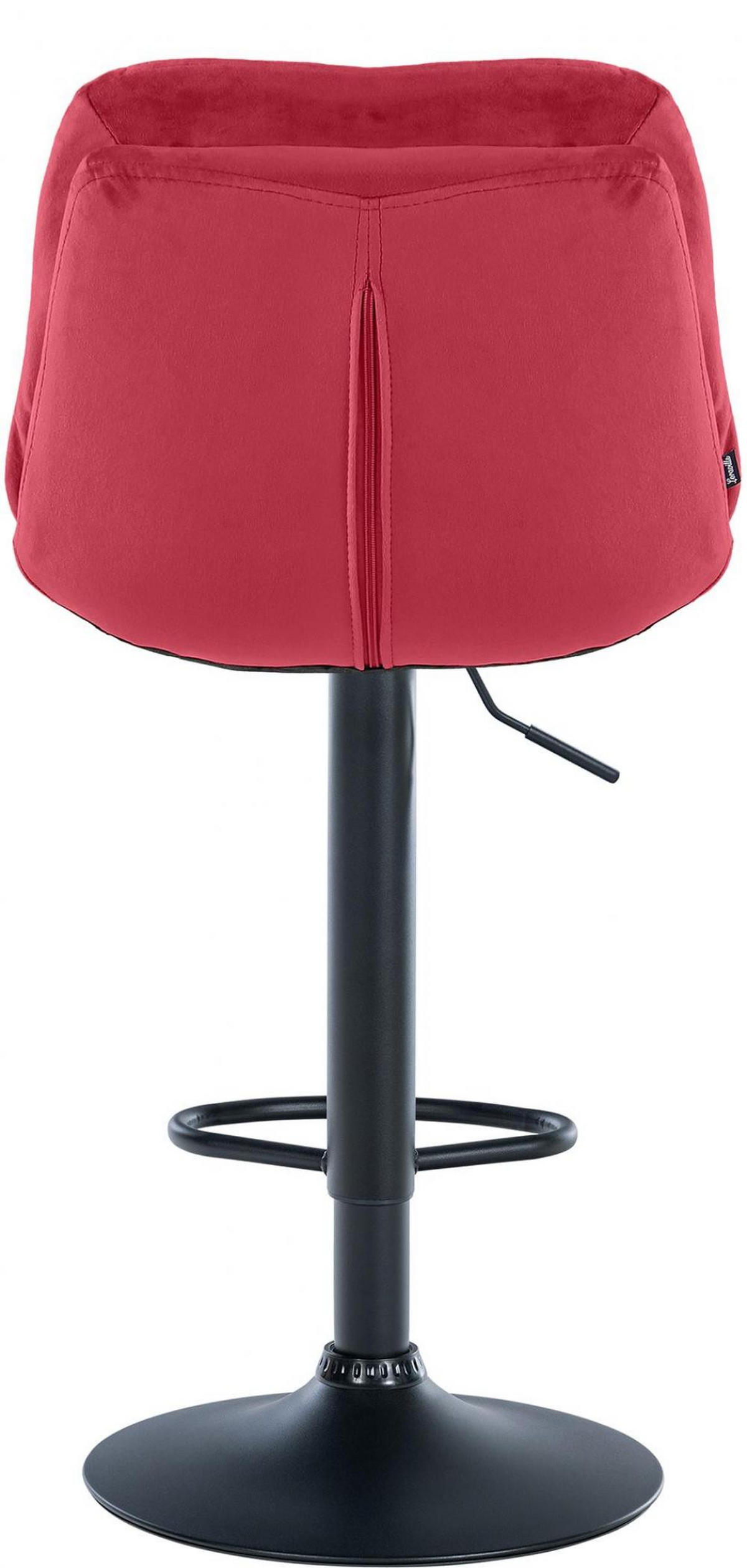 BARHOCKER Samt rot - Rot/Schwarz, Textil (46/94/54cm) - CLP