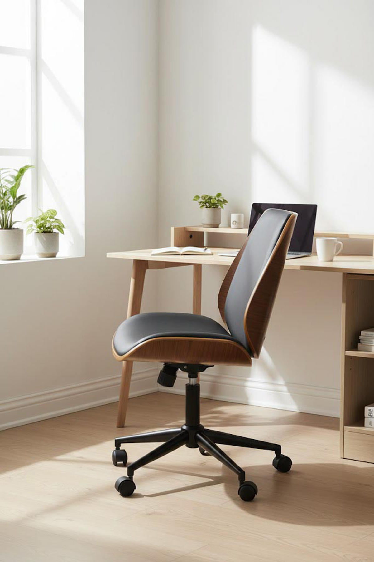 BÜROSTUHL Morix chrom walnuss/schwarz - Chromfarben/Schwarz, Metall (49.5/101/57cm) - TPFLiving