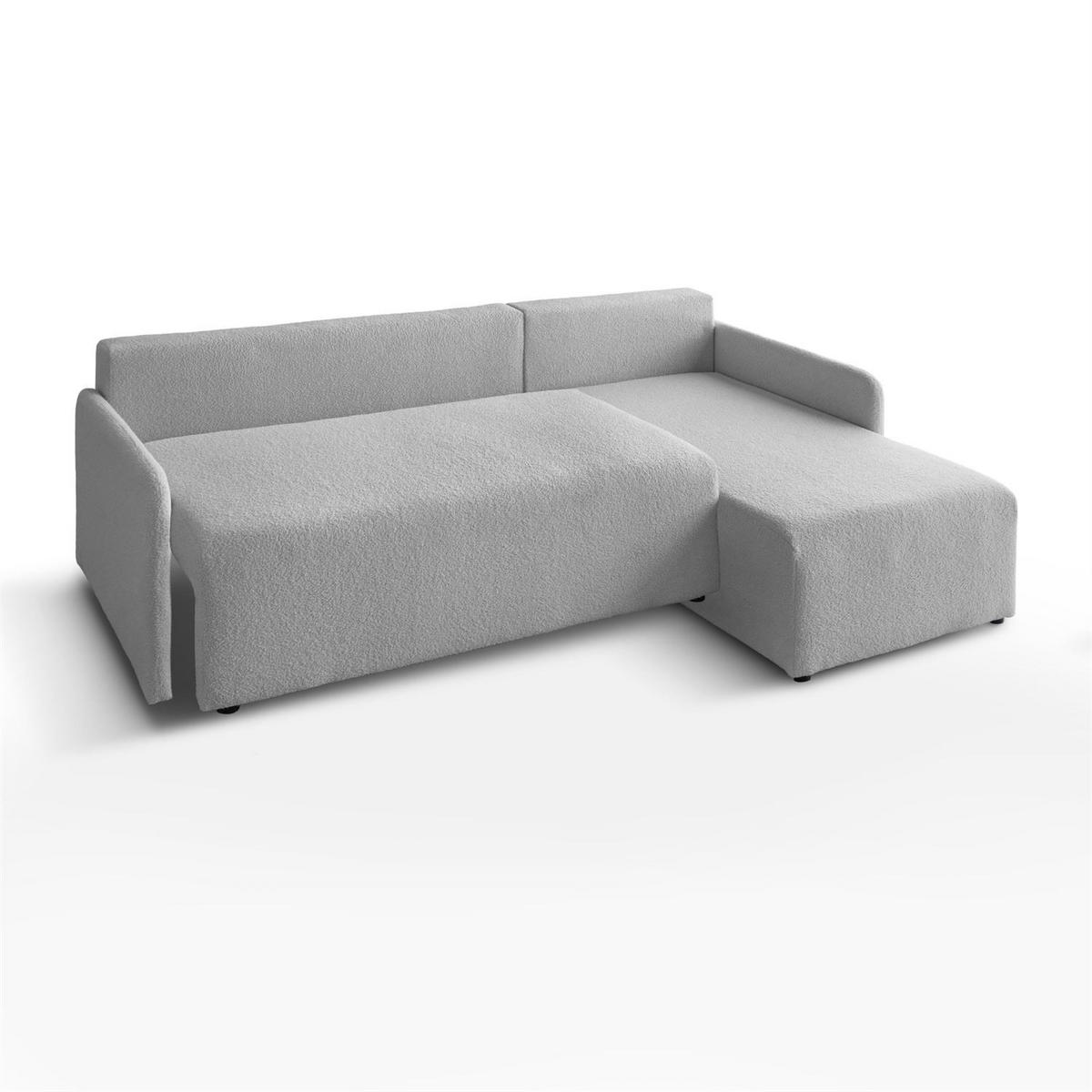 ECKSOFA CUDDLE mit Schlaffunktion und Bettkasten, Quelle 83 - Hellgrau, Textil (213/145cm) - Lookway