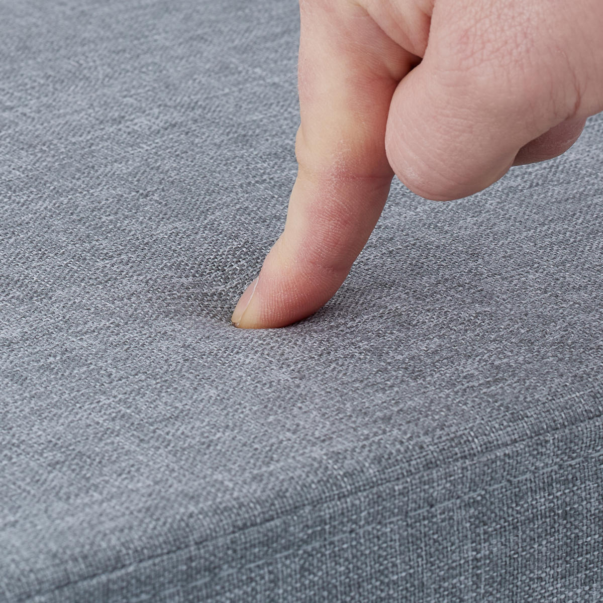 SITZHOCKER - Grau, Holzwerkstoff/Textil (48.5/49/27cm) - Relaxdays