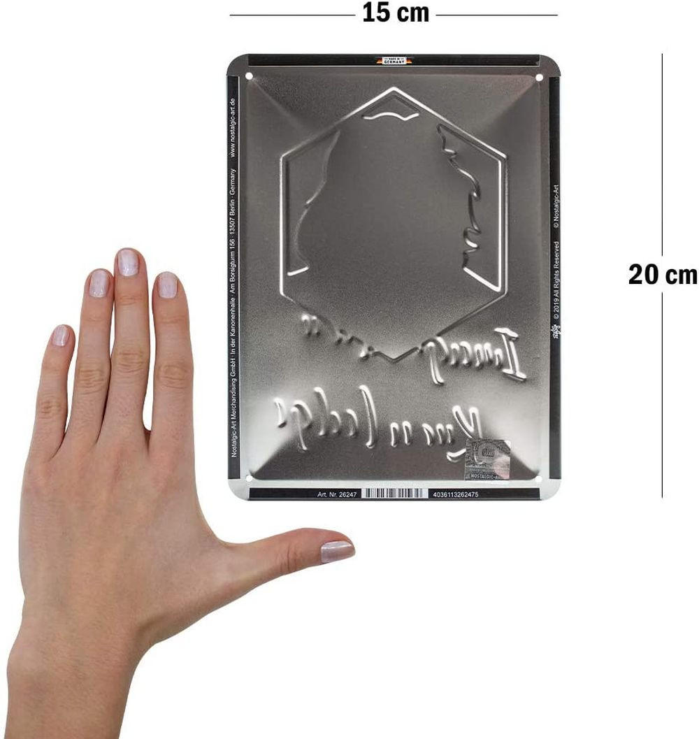 BLECHSCHILD 15/20 cm Einstein Imagination & Knowledge - Multicolor, Metall (15/20/0.5cm) - Nostalgic-Art