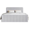 BOXBETT Saliano mit Topper und Chenille-Bezug Hellgrau, 140x200 cm - Hellgrau, Kunststoff/Textil (140/200cm) - Selsey