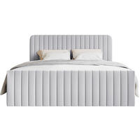 BOXBETT Saliano mit Topper und Chenille-Bezug Hellgrau, 140x200 cm - Hellgrau, Kunststoff/Textil (140/200cm) - Selsey