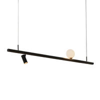 PENDELLEUCHTE MIT SPOTSTRAHLERN Lyne, Schwarz und weiß, 125cm - Weiß, Glas (125/125/8.5cm) - KOSILUM