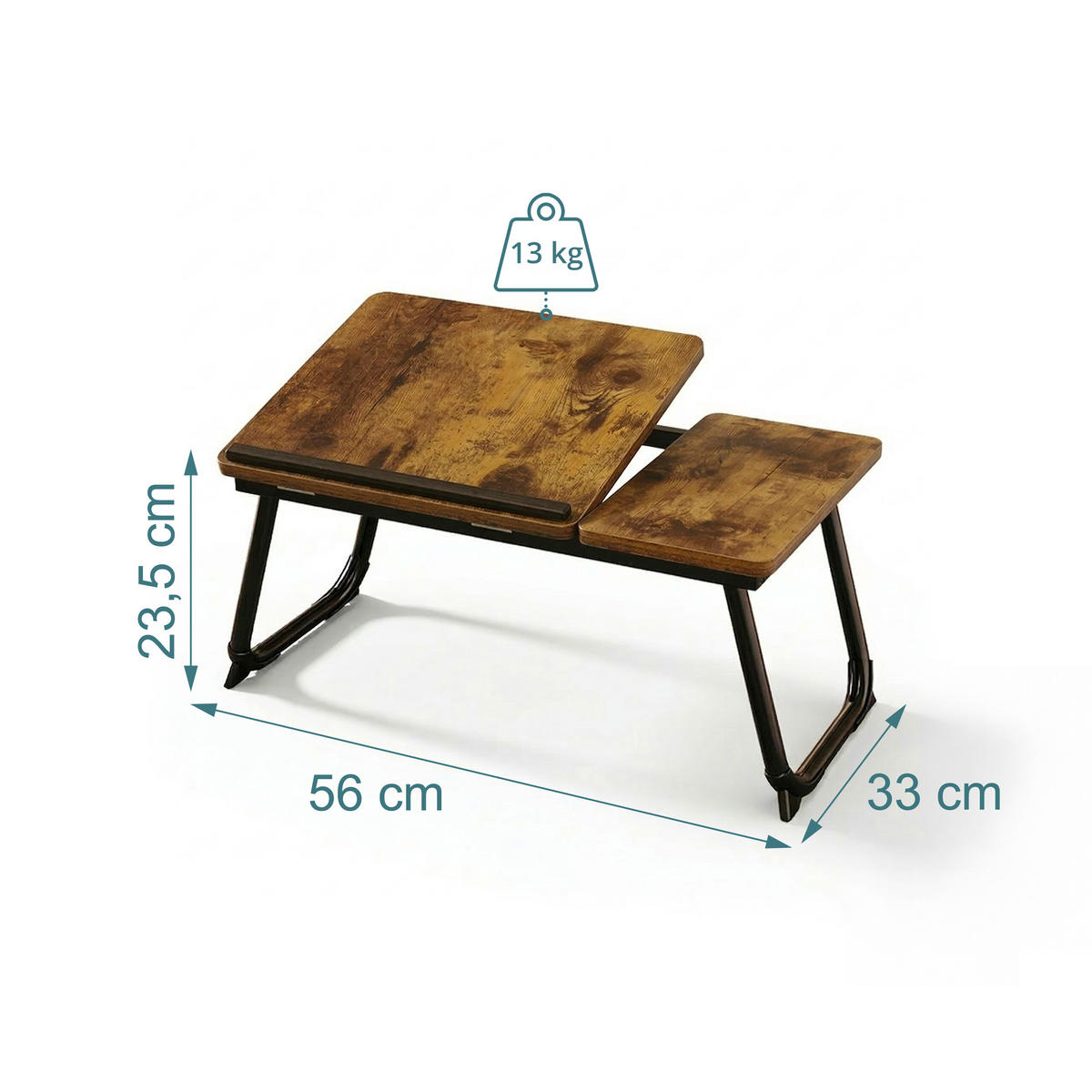 LAPTOPTISCH - Schwarz, Holzwerkstoff/Metall (33/56/23.5cm) - Relaxdays