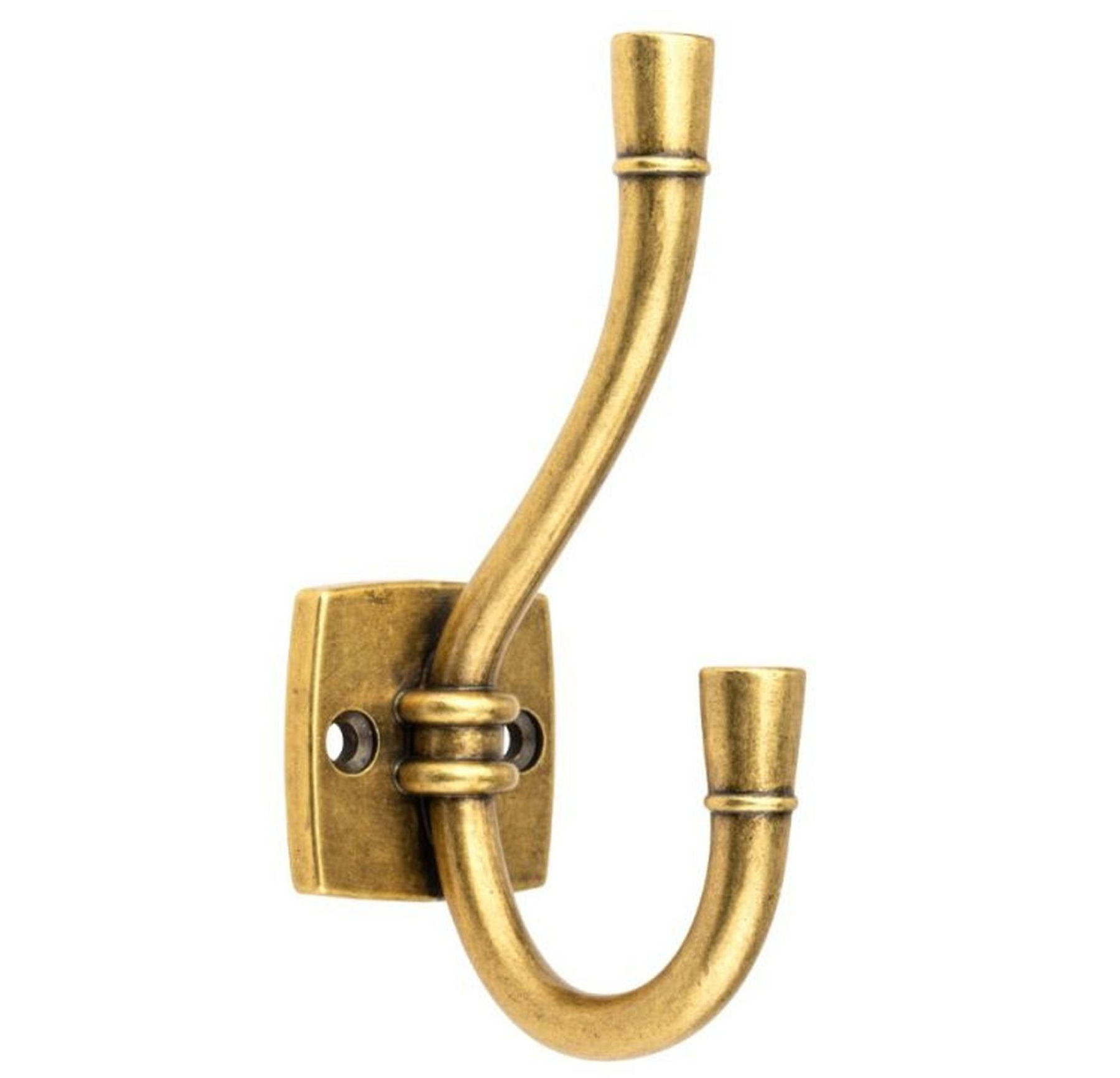 GARDEROBENHAKEN Argo Messing antik Wandmontage Paneel Altmessing Vintage - Messingfarben, Metall (4/12/12cm) - Livingpoint24