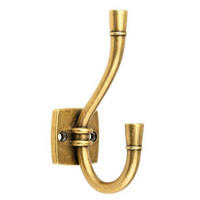 GARDEROBENHAKEN Argo Messing antik Wandmontage Paneel Altmessing Vintage - Messingfarben, Metall (4/12/12cm) - Livingpoint24