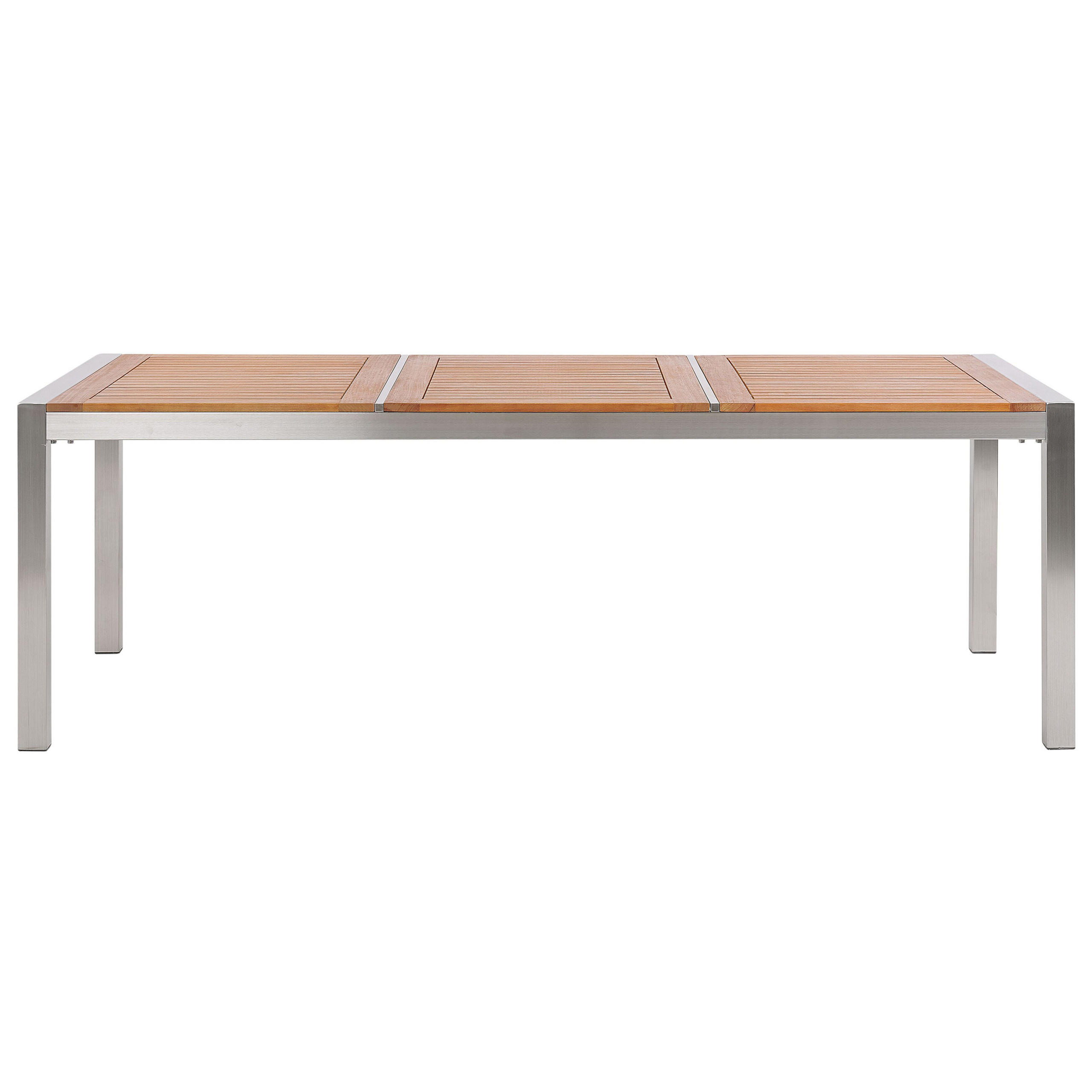 Beliani Gartentisch Hellbraun, Silber 100x74x220 cm