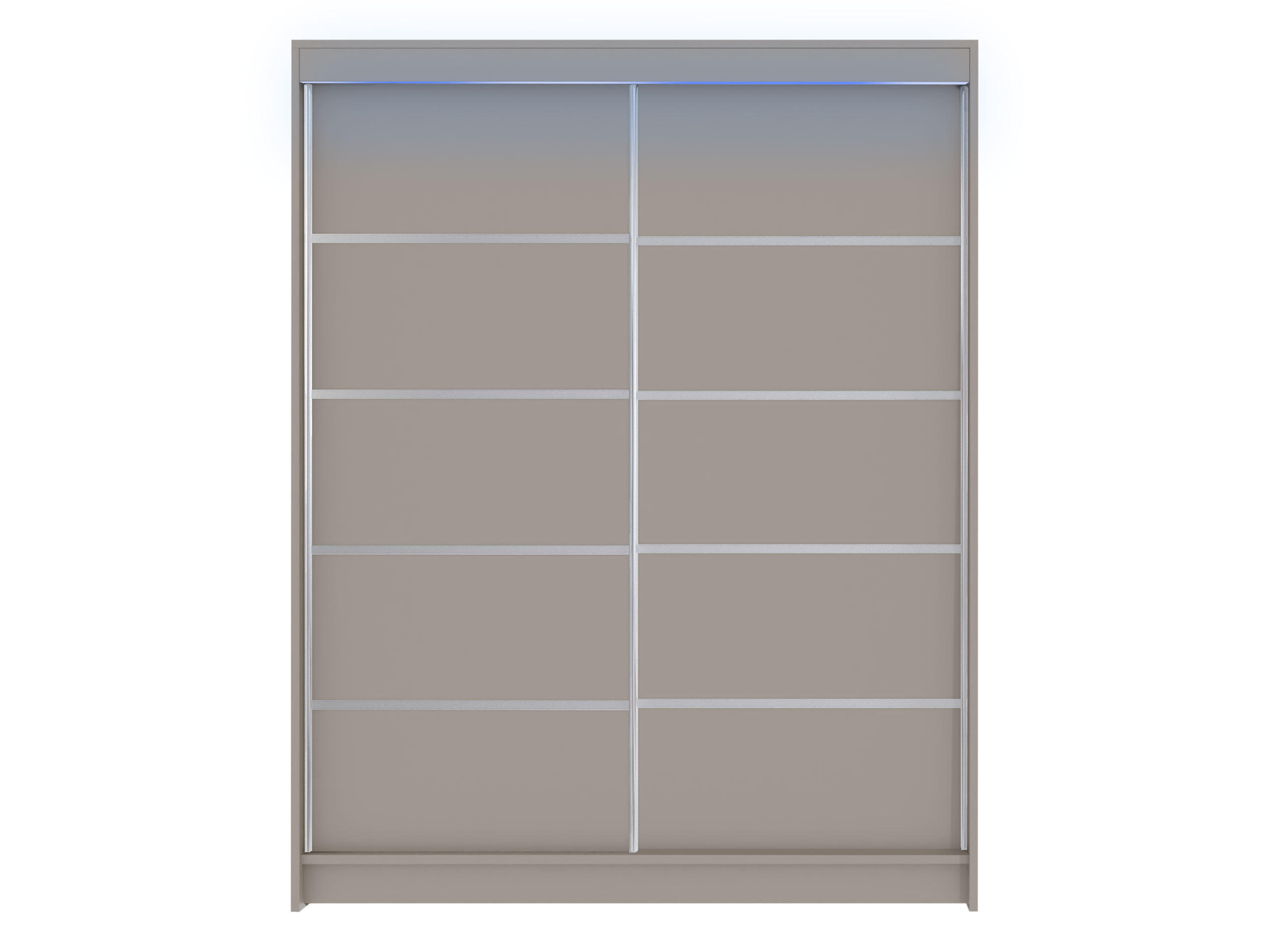 SCHWEBETÜRENSCHRANK Camino IV mit RGB LED Beleuchtung - Kaschmir/Silberfarben, Holzwerkstoff/Metall (150/200/58cm) - MIRJAN24