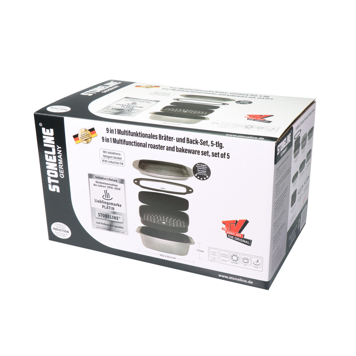 BRÄTER-/BACK-SET MULTIFUNKTIONAL 5-TEILIG - Grau, Metall (39cm) - Stoneline