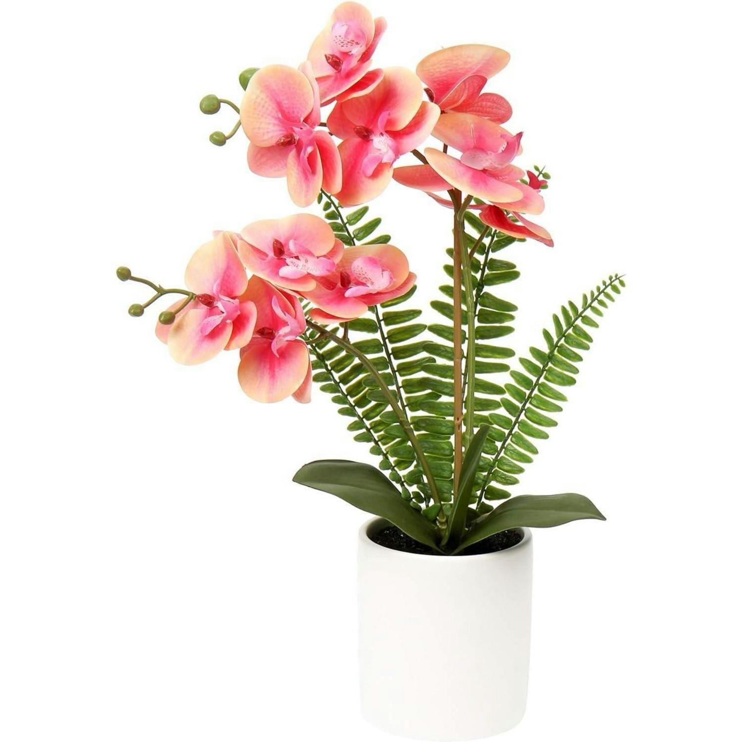 KUNSTBLUME Orchidee Phalaenopsis Weiß Rosa 40.5 cm - Multicolor, Keramik (27.9cm)