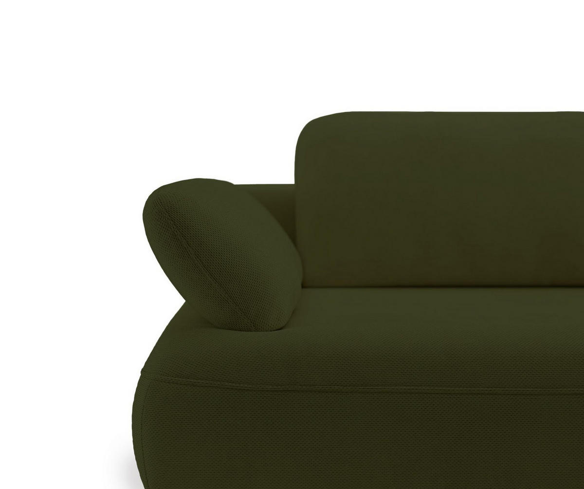 ECKSOFA Avolla Olivgrün rechts - Schwarz/Olivgrün, Textil/Metall (186/284cm) - Selsey