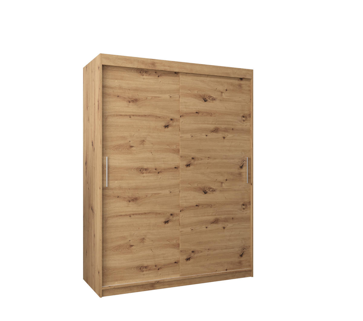 SCHWEBETÜRENSCHRANK 200/150/62 2-türig - Silberfarben/Eiche Artisan, Holz/Kunststoff (150/200/62cm) - MÖBEL KRYSPOL