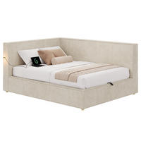 DAYBETT 140x190 cm, Beige, Chenille, LED, USB/Typ-C - Beige, Textil (140/200cm) - FLIEKS