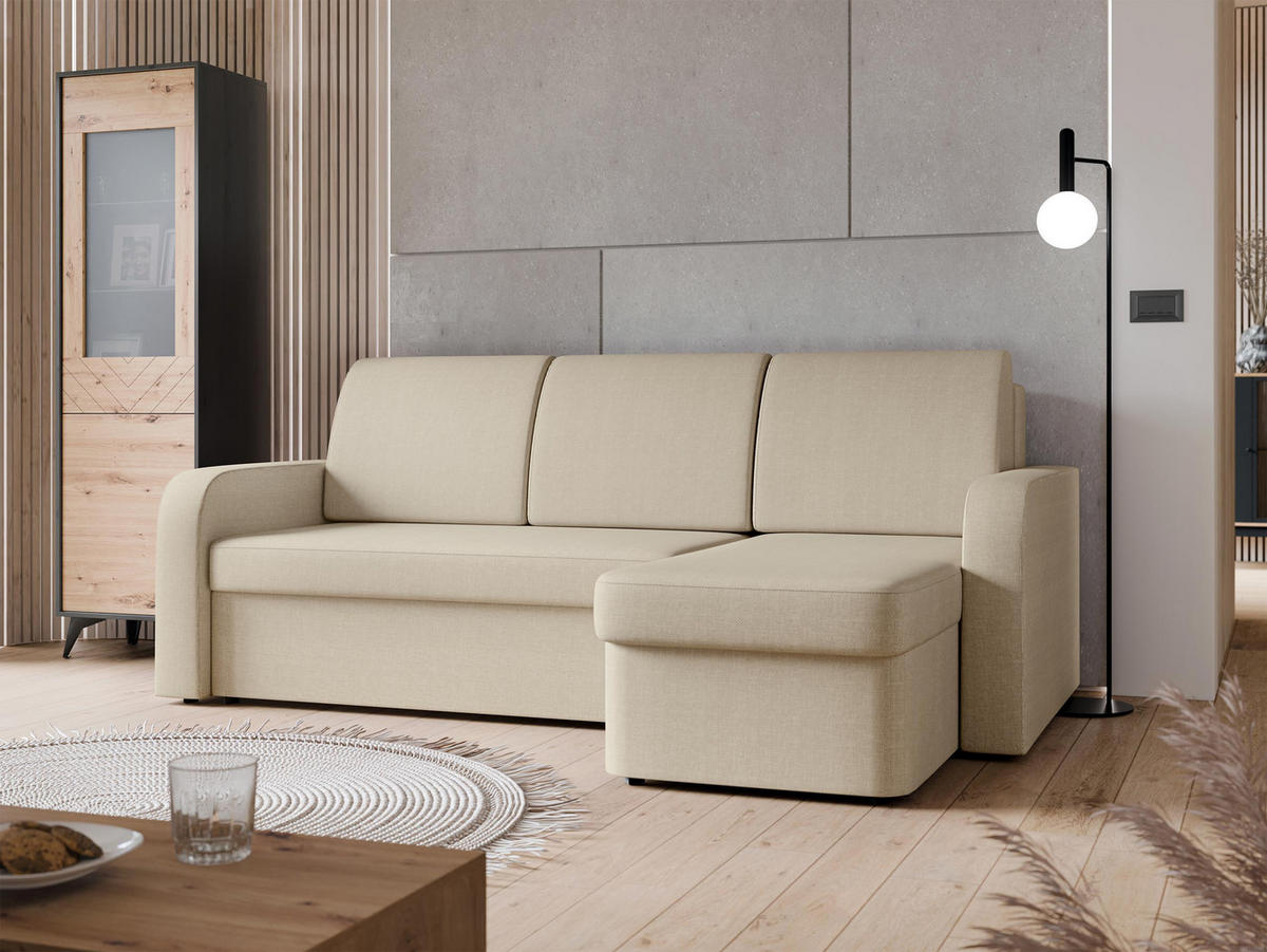 ECKSOFA Totii - Schwarz/Naturfarben, Holz/Kunststoff (210/153cm) - MIRJAN24