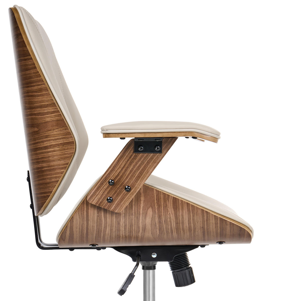 BÜROSTUHL Kunstleder Taupe Bendra - Taupe, Kunststoff (61/98/58cm) - Beliani