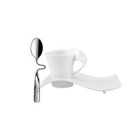 ESPRESSOSET NewWave Caffè weiß 3er Set - Weiß, Keramik/Metall (0.08L) - Villeroy & Boch