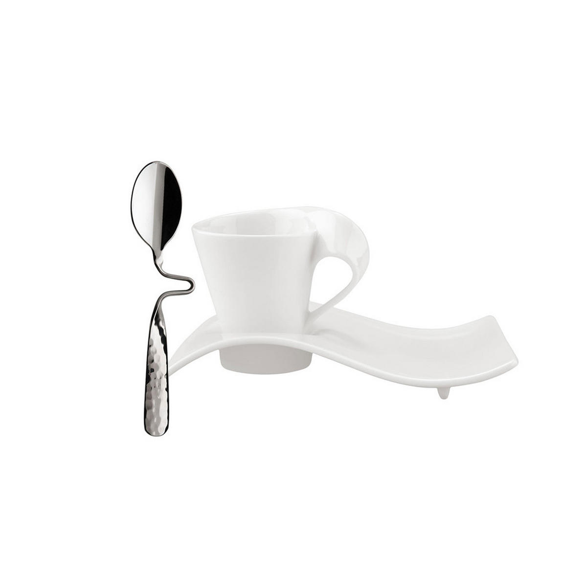 ESPRESSOSET NewWave Caffè weiß 3er Set - Weiß, Keramik/Metall (0.08L) - Villeroy & Boch