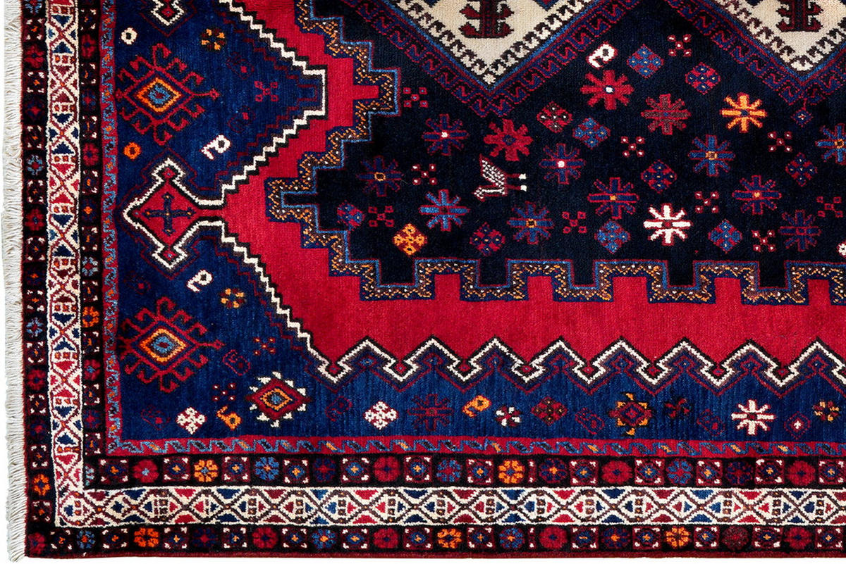 TEPPICH Afshar Blau 230/161 cm Schurwolle - Blau, Textil (161/230cm) - Looma