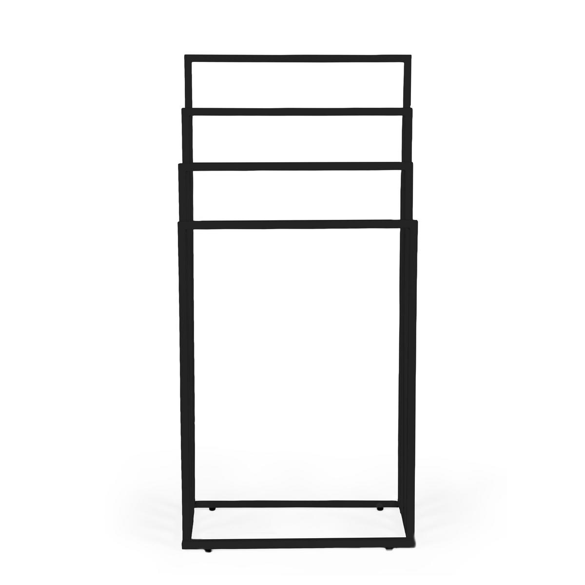 HANDTUCHSTÄNDER freistehend mit 4 Stangen - Schwarz, Metall (45/94/29cm) - Mat-Haus